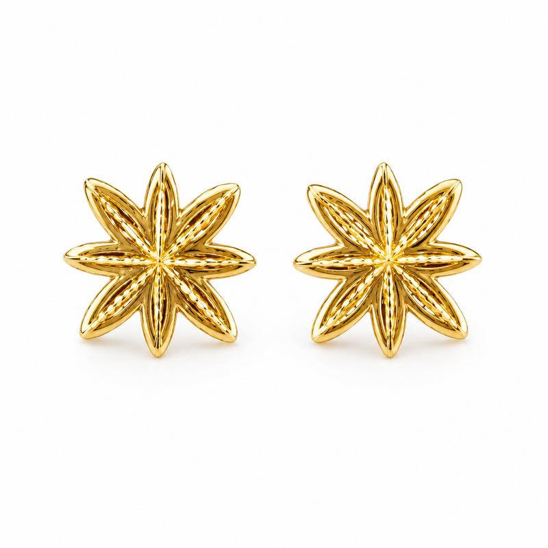 Golden Blooming Star Earring
